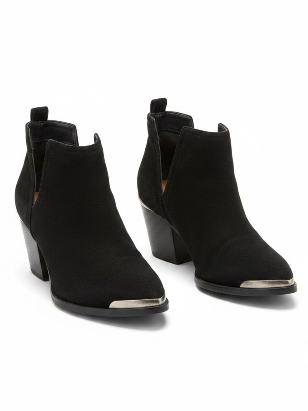 Mossimo Supply Co. Black Ankle Booties with Silver Toe Accent - Picture 2 of 11